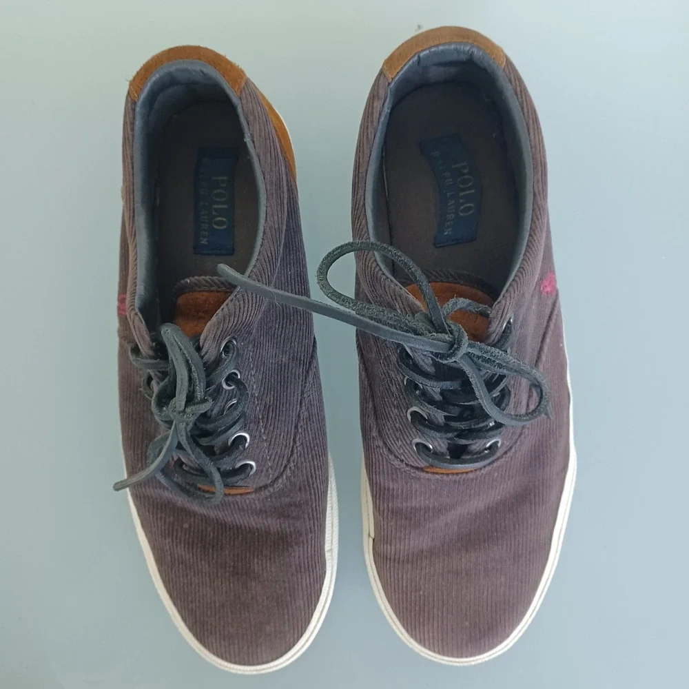 Polo Ralph Lauren Vaughn Mens Brown Corduroy Suede Sneakers 9D 01087 F17 - Picture 4 of 8